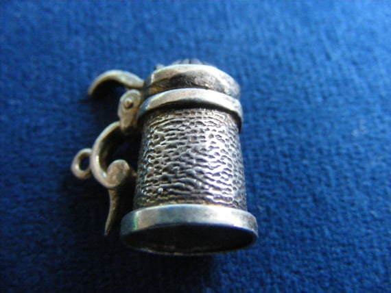 M) Vintage Sterling Silver Charm Tankard, Horsesh… - image 2