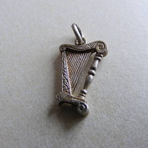 Vintage Sterling Silver Charm Musical Harp charms pendant 925 (N)