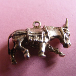 Vintage Sterling Silver Charm Donkey charms pendant 925 (H)