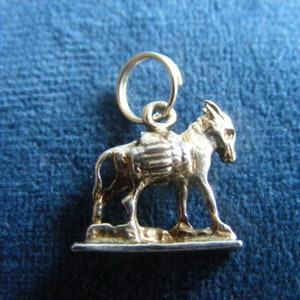 I)  Vintage Sterling Silver Charms - Donkey