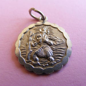 Vintage Sterling Silver Charm St Saint Christopher charms pendant 925 (L)