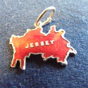 C) Vintage Sterling Silver Charms - Jersey map