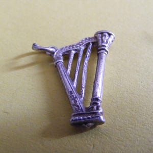 Vintage Sterling Silver Charm Harp charms pendant 925 (G)
