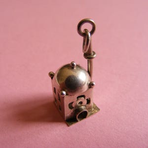 Pingente vintage de prata 900 com pingente de templo de mesquita 925 (M)