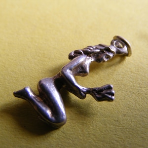 Vintage Sterling Silver Charm Zodiac Virgo Virgin charms pendant 925 (C)
