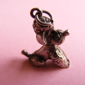 Vintage Sterling Silver Charm Poodle Dog charms pendant 925 (F)
