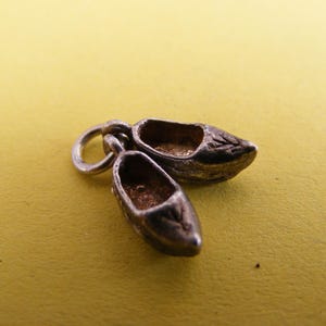 Coppia di zoccoli olandesi vintage in argento sterling (M)