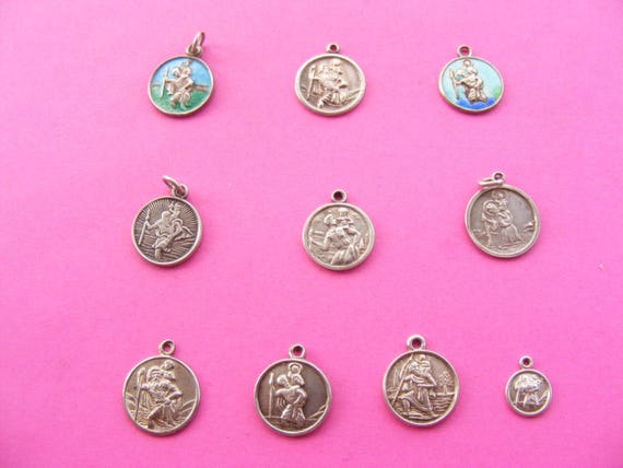 Vintage Sterling Silver Charms: Various Saint Christopher's (R)