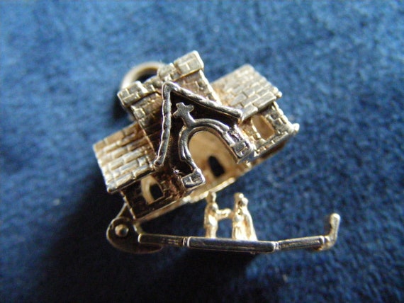 P) Vintage Sterling Silver Charm Charms Church op… - image 2