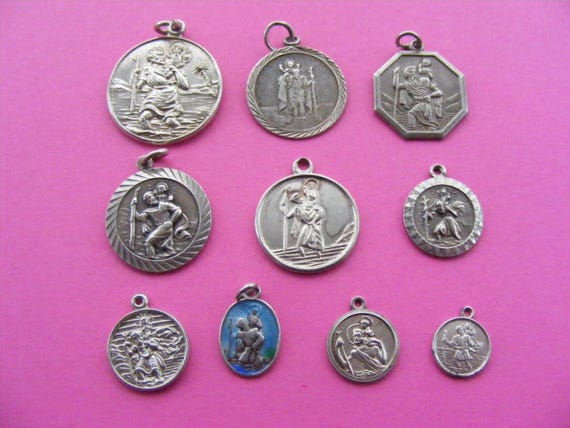 Vintage Sterling Silver Charms: Various Saint Christopher's (R)
