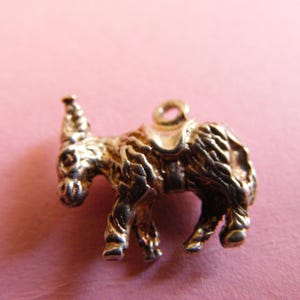 Vintage Sterling Silver Charm Donkey charms pendant 925 (I)