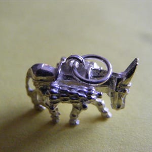 Vintage Sterling Silver Charm Donkey charms pendant 925 (F)
