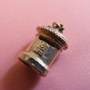 Vintage Sterling Silver Charm Royal mail Post Box charms pendant 925 (J)