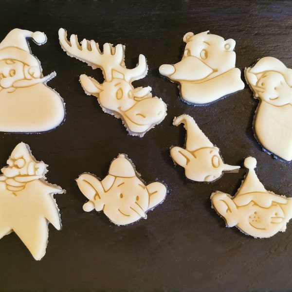 Set of 8 / Christmas cookie cutters cookie cutout / Christmas theme / Ideal as a gift