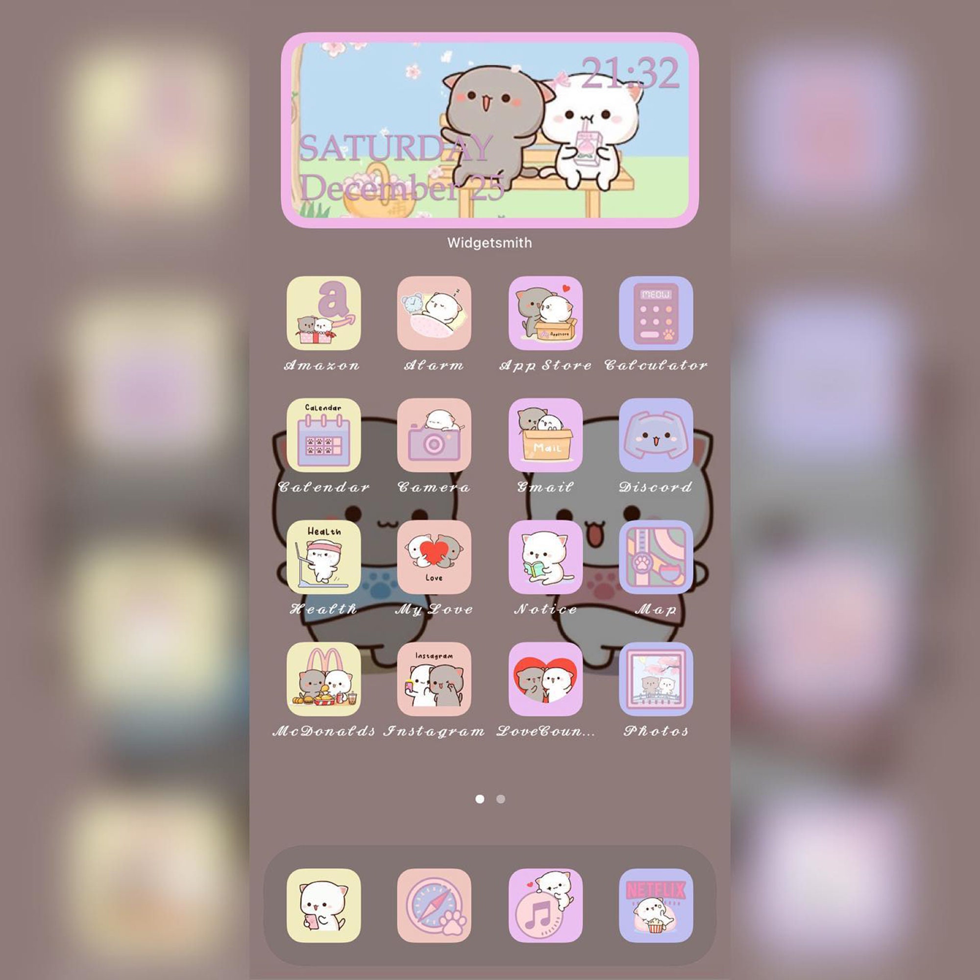 Mochi Peach Cat Cute Gomi App Icons Aesthetic iPhone 