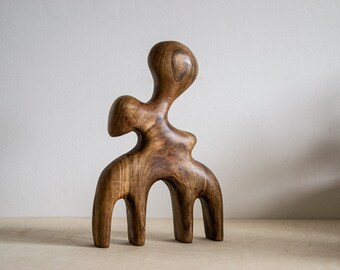 Contemporary wooden sculpture, Interior abstract art , Modern organic sculpture, elegant decorative wood sculpture , unique art object