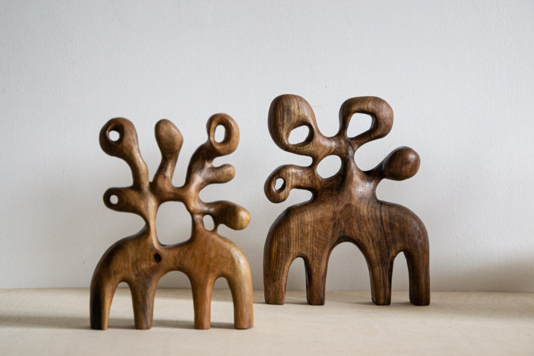 Contemporary Wooden Sculpture, Interior Abstract Art , Modern Organic