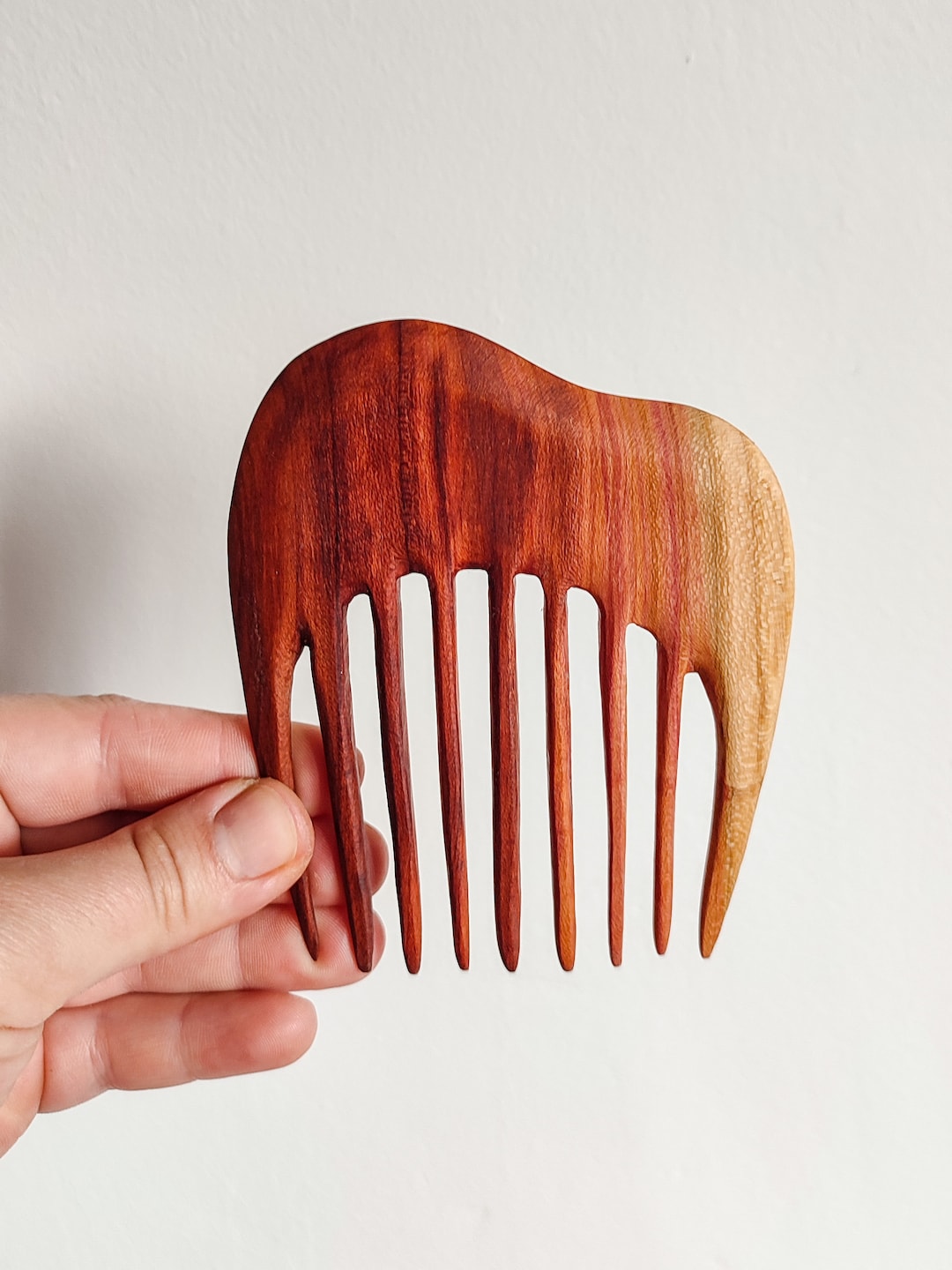 Hand Carved Elegant Wooden Hair Comb for Thick Hair / Elegant Handcrafted Wooden Hair Pin