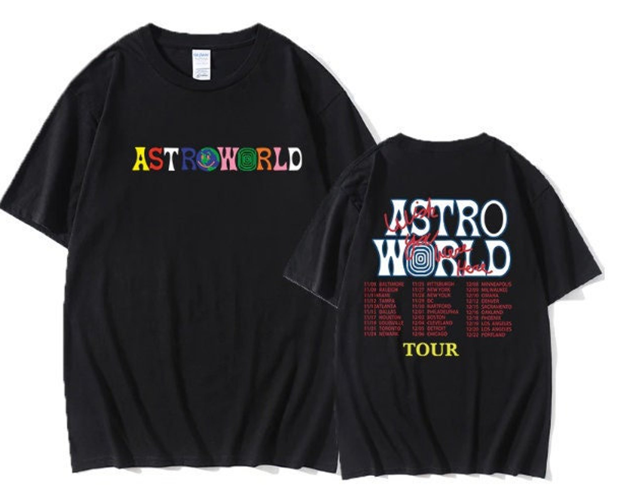 Discover Travis AstroWorld Tour Doppelseitiges T-Shirt