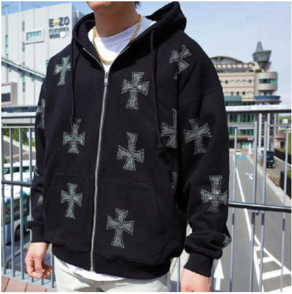 rhinestone zip up jacket