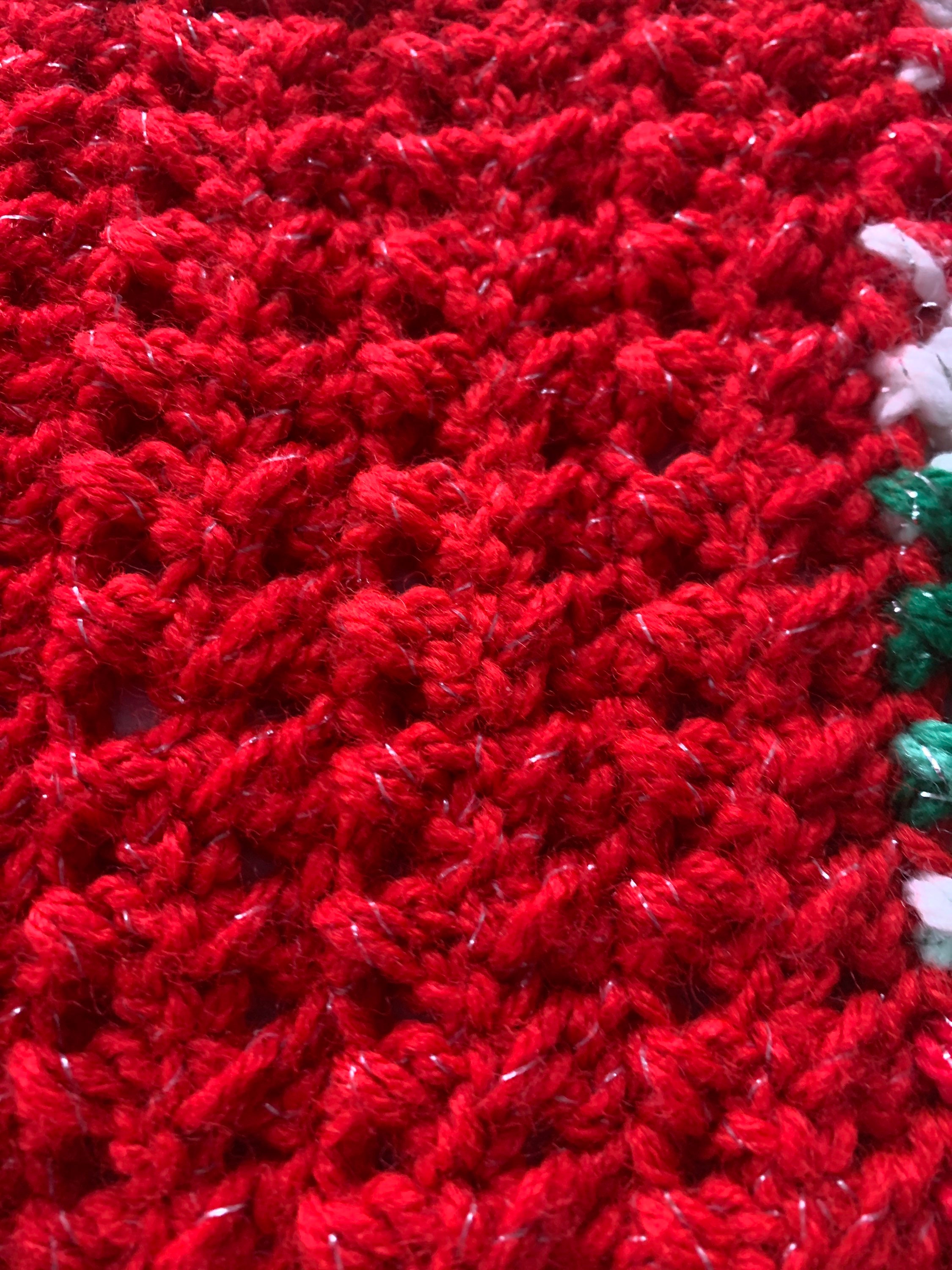 Small Vintage Christmas Throw With Sparkle Yarn Etsy UK