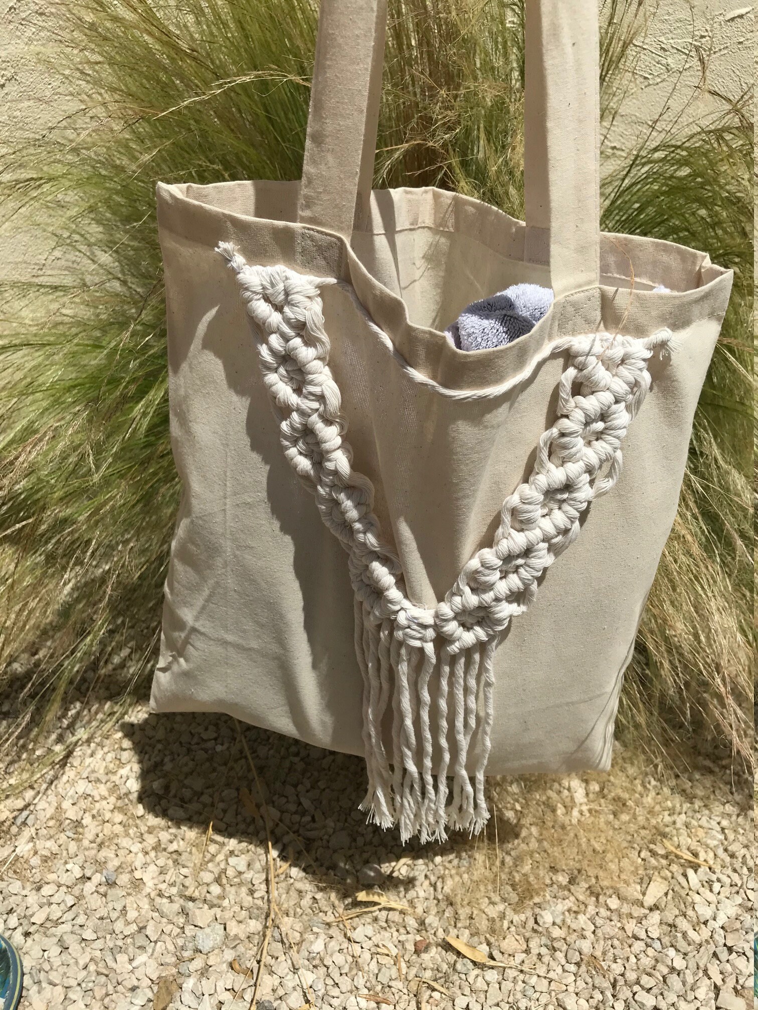 Tote Bag Macramé, Sac Fourre-Tout