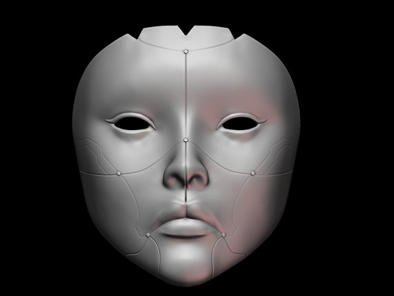 Geisha Mask Ghost In The Shell Helmet 3d Digital Download Etsy