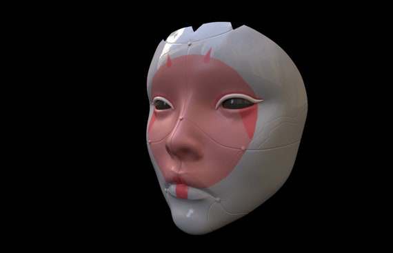 Geisha Mask Ghost In The Shell Helmet 3d Digital Download Etsy