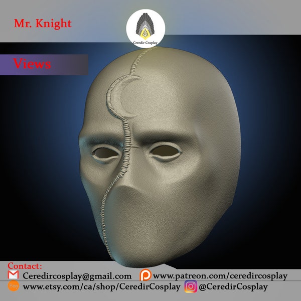 Moon Knight helmet 3d digital download/ Mr. Knight helmet