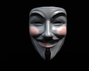 V pour masque de Vendetta/masque anonyme/masque de Guy Fawkes téléchargement numérique 3d