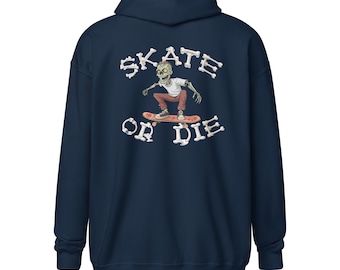 Skateboard Hoodie with Embroidery on Front and print on back