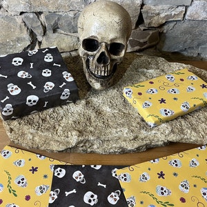 Carta da regalo fronte-retro TESCHIO Teschio Halloween Dia de los Muertos - Natale Compleanno Motociclista gotico 42 x 59 cm Conservazione