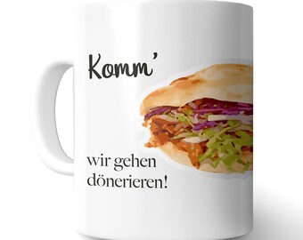 Caneca de Natal "VAMOS COMER KEBABS" caneca engraçada caneca de café caneca de kebab presente amigo colega caneca de café de escritório caneca de escritório caneca caneca de chá