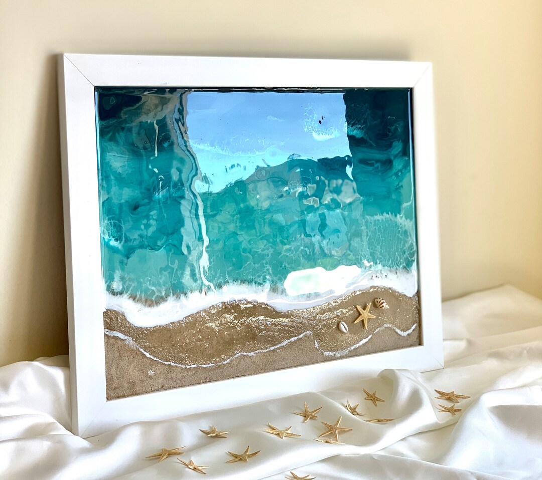 3D Wave Painting | Resin Ocean Art | Fluid Wall Art | Seascape With ...