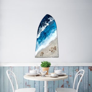 Surfboard decorated with waves, Surfboard decorated with waves, Resin Epoxy Wave 3D,  Coastal artwork, Home beach decor, Nautical gift decor