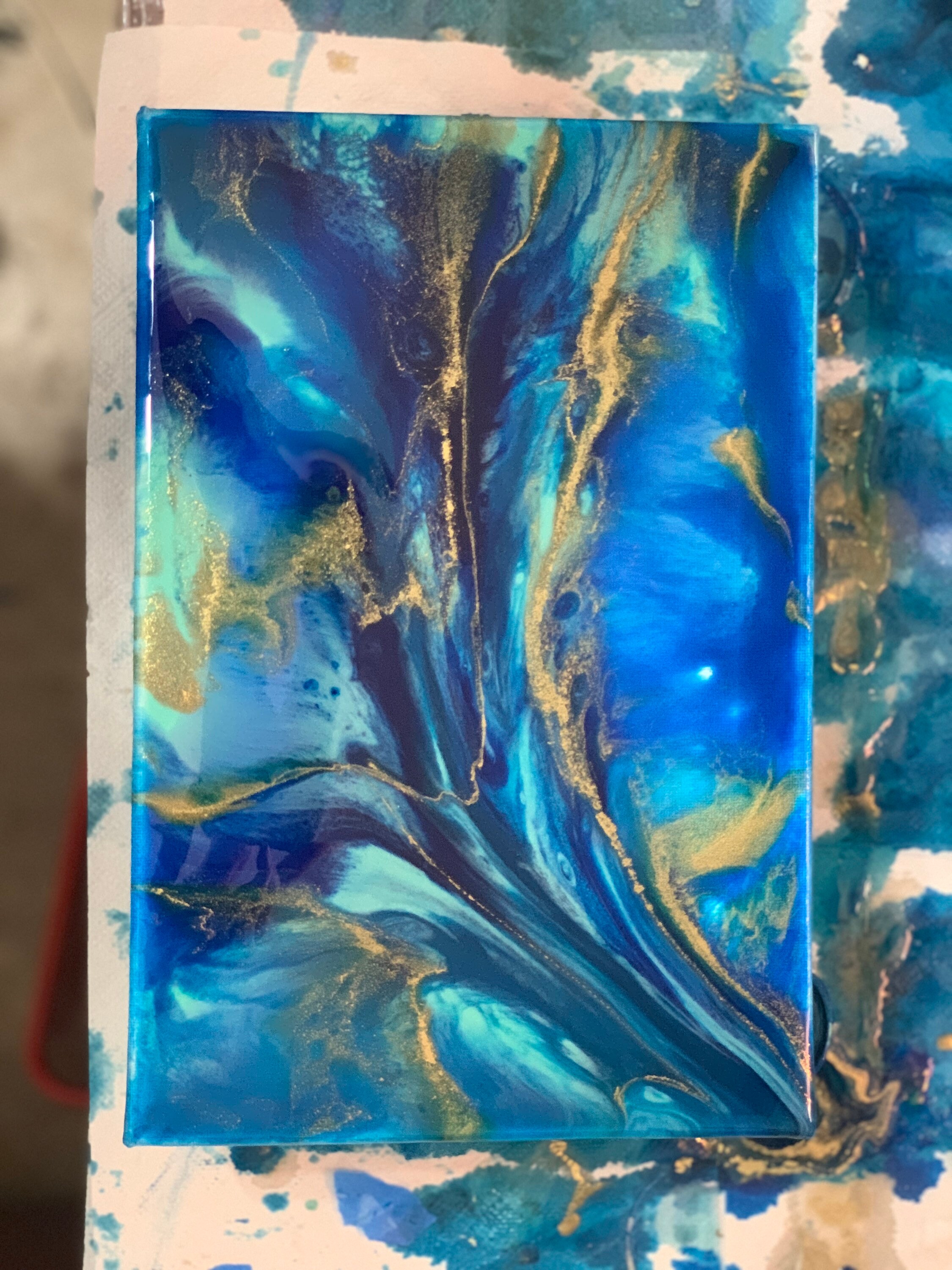 Abstract Resin Painting Resin Wall Art Epoxy Beach Art Etsy