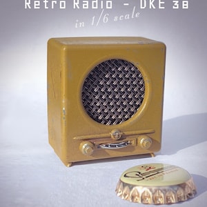 1/6 scale german Retro Radio for  12&quot; Fashiondoll-Dollhouse / Puppenstube Möbel / rare 1:6 Furniture / 12&quot; Dolls / Volksempfanger DKE 38