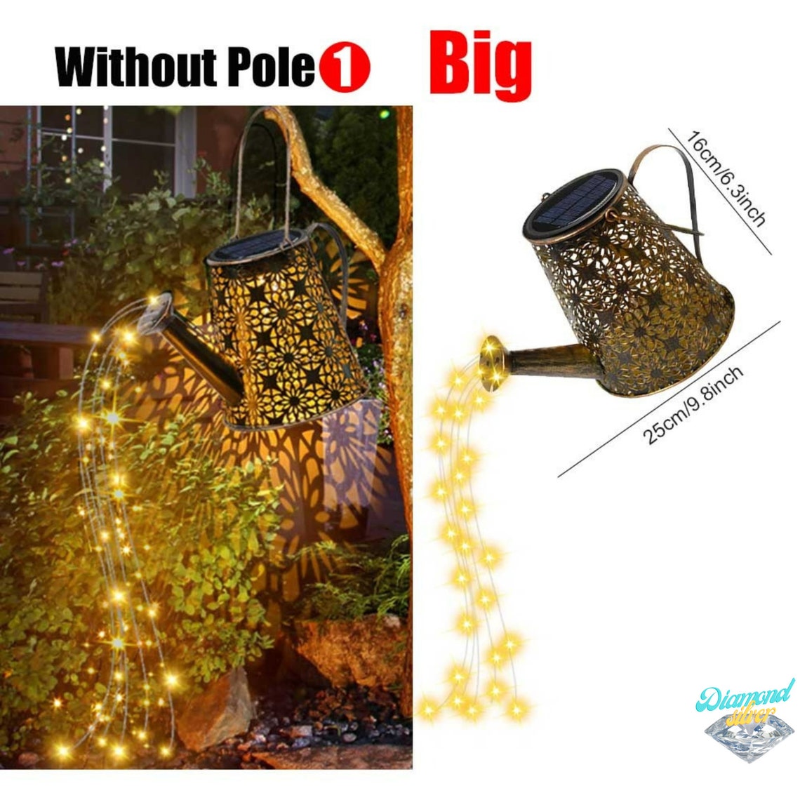 Outdoor Solar Garden Watering Can With Lights for Pathway Etsy