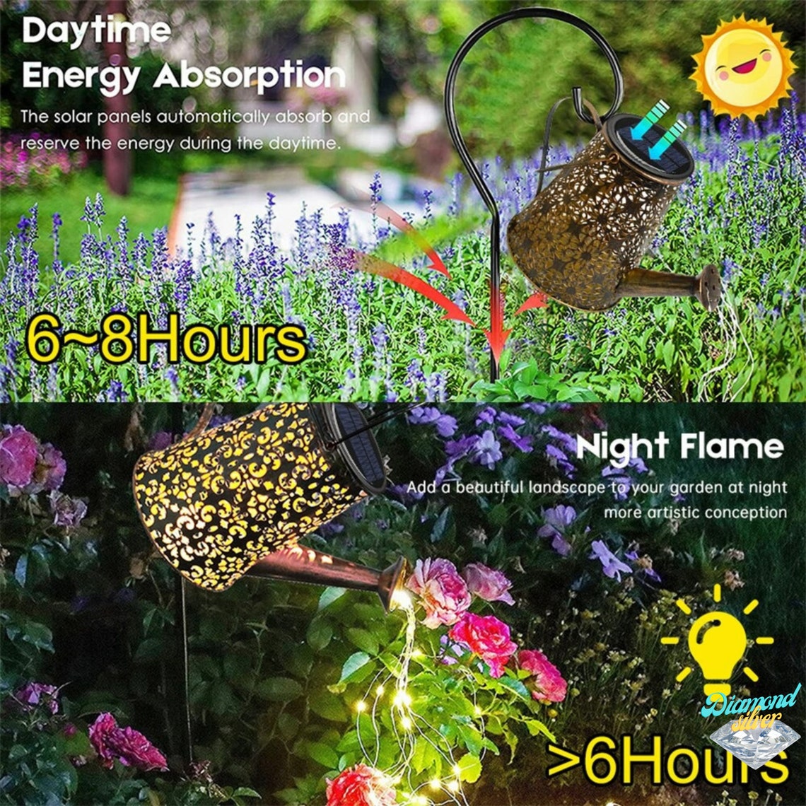 Outdoor Solar Garden Watering Can With Lights for Pathway Etsy