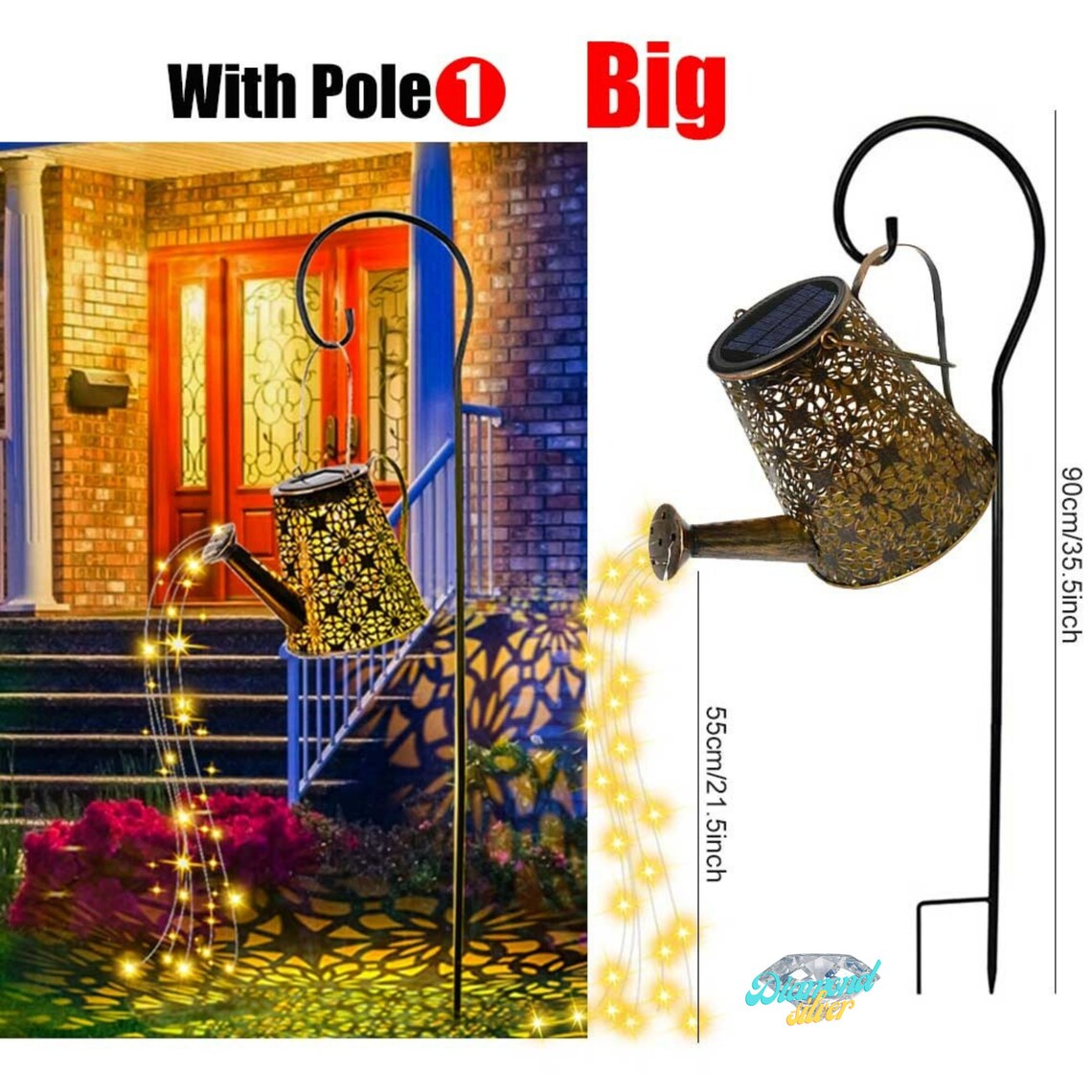 Outdoor Solar Garden Watering Can With Lights for Pathway Etsy