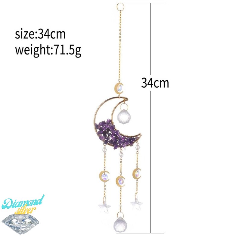 Moon Suncatcher Crystal Prism Stained Glass Ball Sun Catchers Etsy