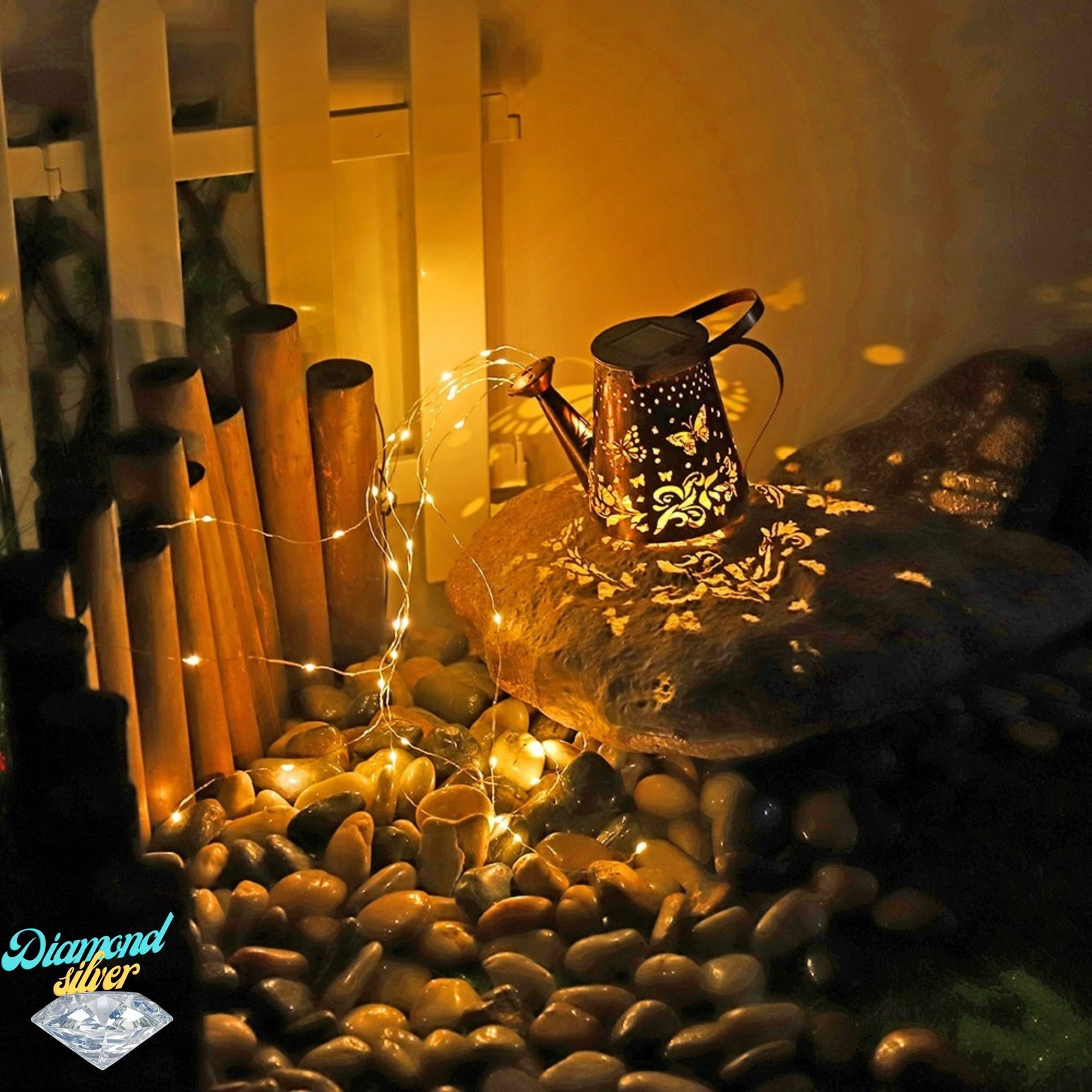 Outdoor Solar Garden Watering Can With Lights for Pathway Etsy