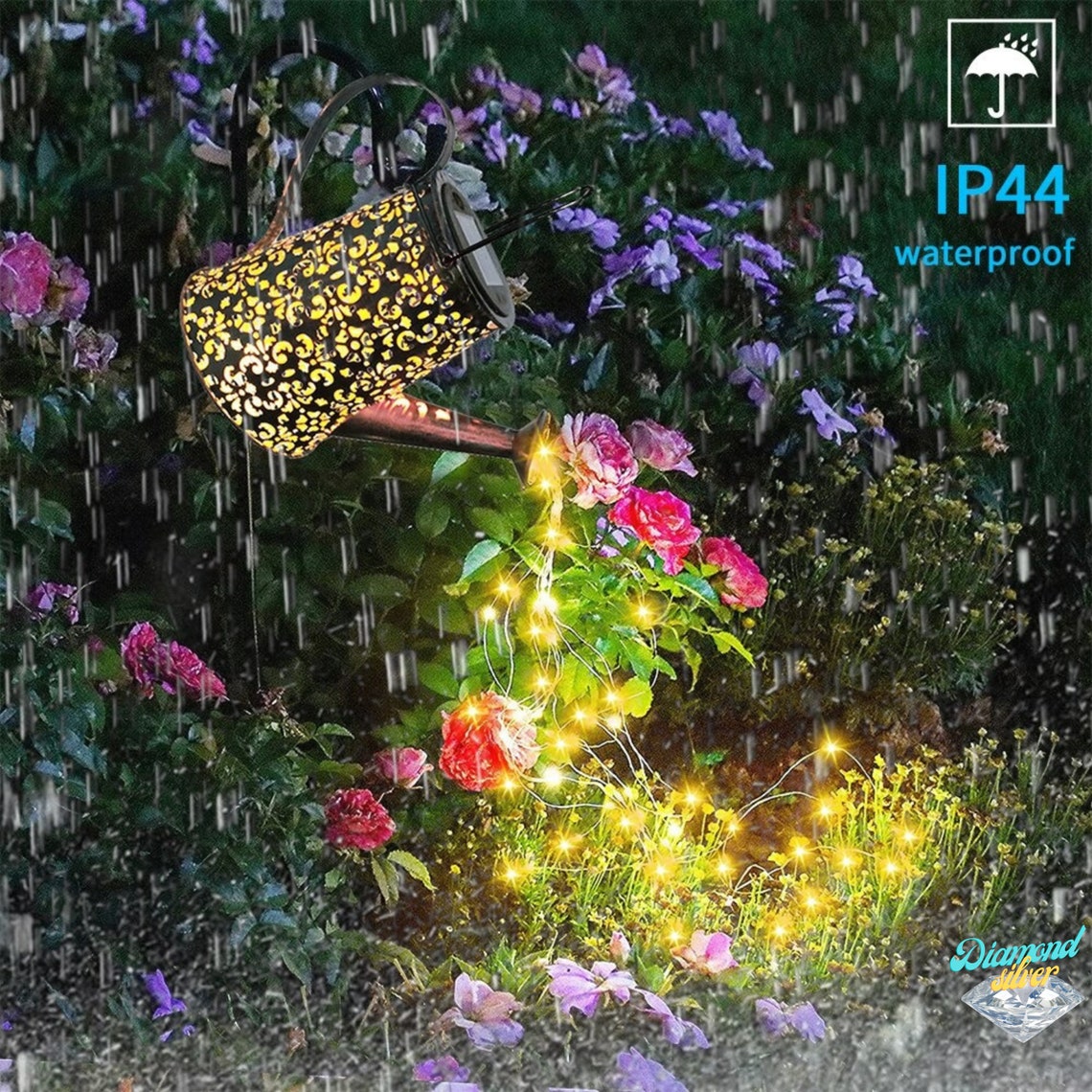 Outdoor Solar Garden Watering Can With Lights for Pathway Etsy