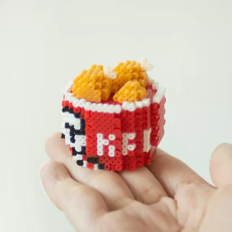 Set of 4 KFC Perler Pattern Tutorial - Etsy