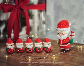 Tutorial zum Weihnachtsmann-3D-Perlerperlenmuster