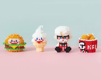 Set mit 4 KFC Perler-Mustern – Anleitung