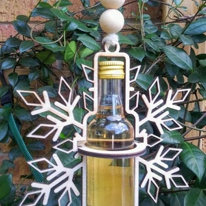 Mini Liquor Bottle Snowflake Ornament  **LIQUOR NOT INCLUDED**