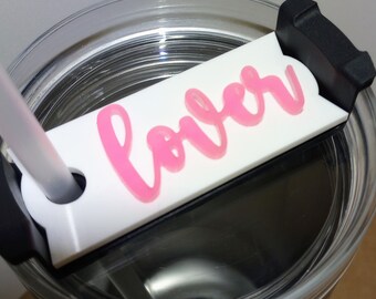 Glow-in-the-dark pink LOVER topper 30oz 40oz