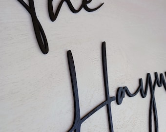 Family Name Sign, Custom Guest Book, Layered Wood Wedding Sign or Guest Book Alternative, Unique Guest Book for Wedding, Engagement Gift