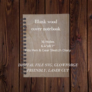 DIGITAL CUT FILE Blank Notebook Cover for Pen & Gear 16 holes Sketch Diary